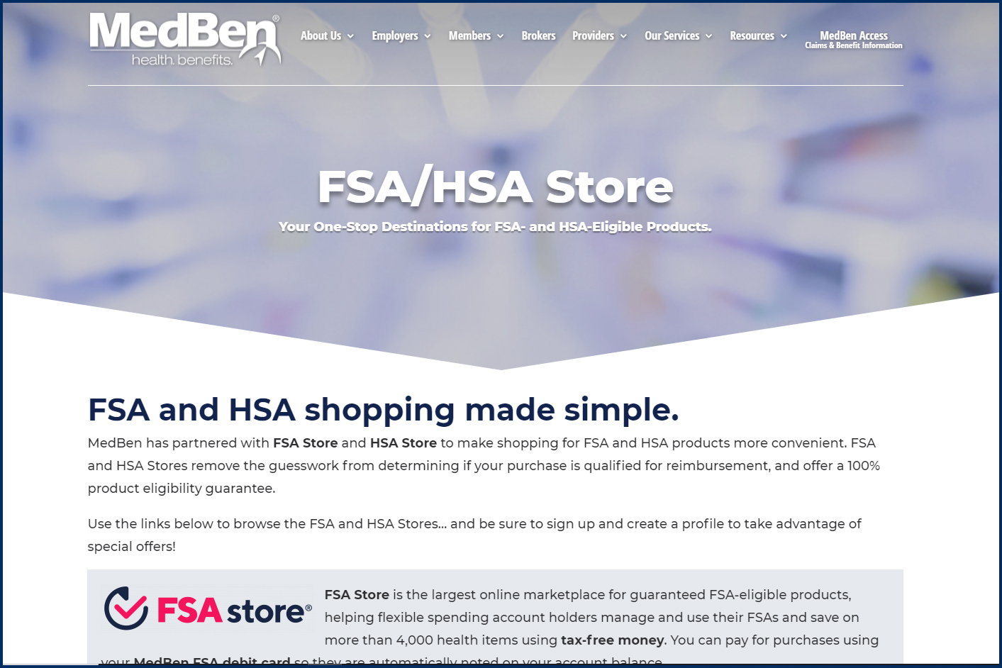 FSA & HSA Stores Now Available to MedBen Members - MedBen